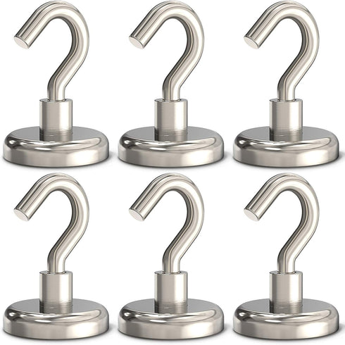 Heavy Duty Magnetic Hooks, 110 lbs Strong Magnet for Hanging, Pack of 6