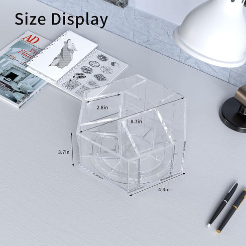 7 360 NIUBEE Acrylic Pen Pencil Holder Compartments, Crayon Organizer, Multi-capacity Marker Storage Art Supply