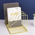 Simmer Stone File Sorter Organizer, 5 Section Magazine Holder Rack for Mail, Paper, Document, Desk Accessories, Gold