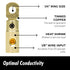 InstallGear 4 AWG Gauge Gold Ring Set Screw Battery Ring Terminals - 4 Pack, 4 Gauge Wire Connectors