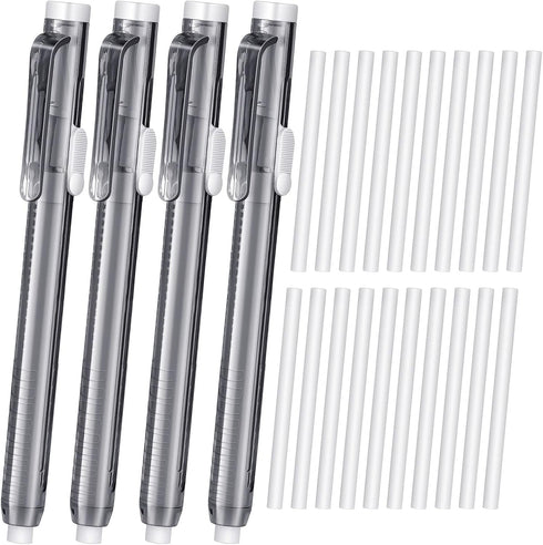 Retractable Mechanical Eraser Pen, Bulk Style Erasers with Refill for Daily Study and Office