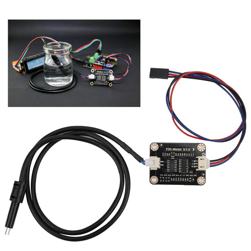 Water Conductivity Sensor - Domestic Hydroponics Sensor with Waterproof Probe for Liquid Quality Analysis