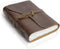 WANDERINGS Vintage Leather Journal - Handmade Leather Bound Notebook with Ivory Deckle Edge Paper, Perfect for Travel