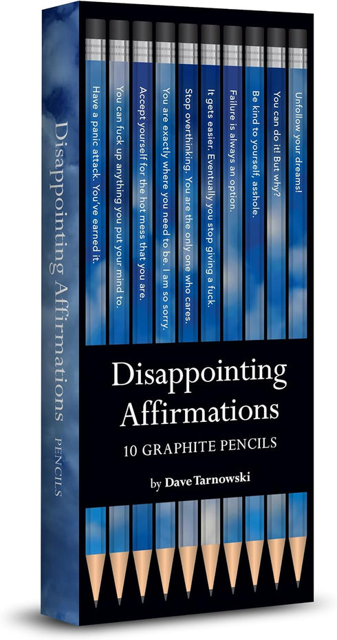 Chronicle Books Disappointing Affirmations Pencils for Fun and Humorous Writing