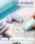 Four Candies 0.7mm Mechanical Pencil Set, 6PCS Cute Pencils with Lead Refills and Erasers