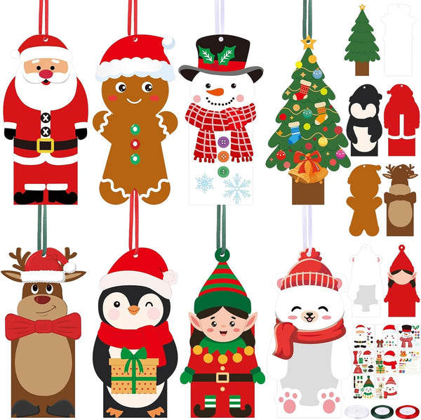 LIUBUJINGYING 32 Sets Cartoon Bookmarks Craft Kits DIY Character Holiday Bookmarks with Santa