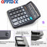 OFFDIX Office Desktop Calculator - Solar and Battery Dual Power, Portable 12 Digit Large LCD Display