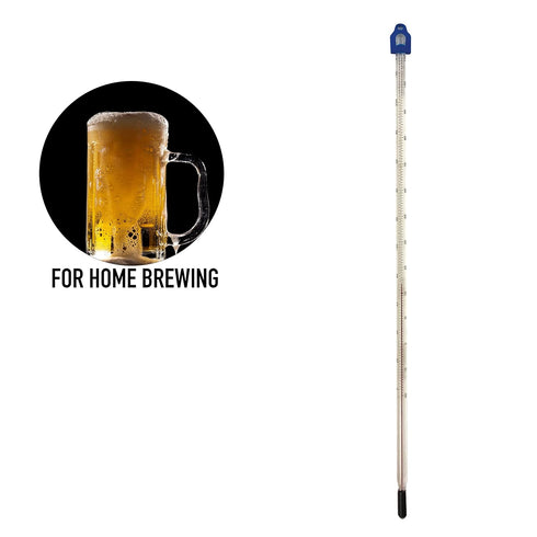 Glass Thermometer -10 to +110 C&F, 300mm Liquid in Glass Thermometer for Scientific Laboratory Grade