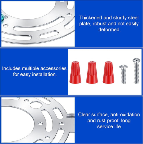 Eldraqth 125mm /4.9 Inches Light Fixture Mounting Bracket, Round Light Crossbar with Screws and Nuts Heavy Duty Ceiling