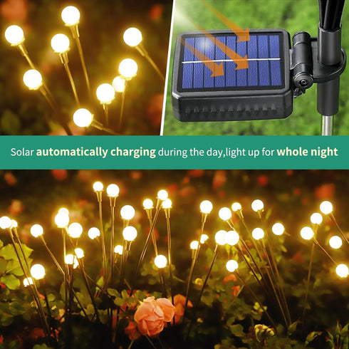 vignuto 4 Pack 32 Solar Lights Outdoor Waterproof of LEDs Garden Patio Firefly Decoration Unique Gifts Women