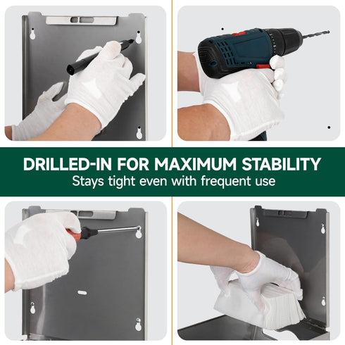 250-Sheet 10.6" 3.9") anydry Wall Mount Paper Towel Dispenser Capacity Brushed Stainless Steel Lockable Fits