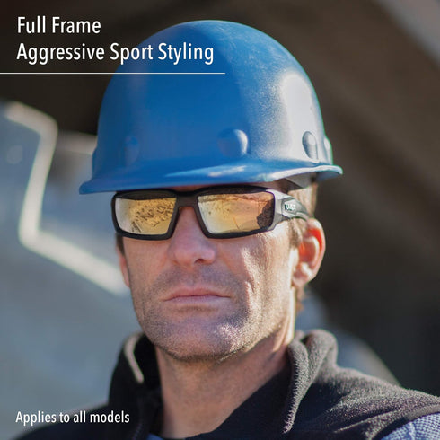 Honeywell Uvex Hypershock Safety Glasses, Brown Frame with Gold Mirror Lens & Anti-Scratch Hardcoat (S2964) 5.6 x 1.7 inch