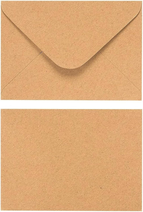 Juvale 100 Pack Small Kraft Paper A1 Envelopes for 3x5 inches Cards, Invitations, Wedding RSVP