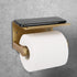 YURINJEE 3M Antique Bronze Toilet Paper Holder Wall Mount with Shelf - No Drill Adhesive or Screw Mount Bathroom Tissue
