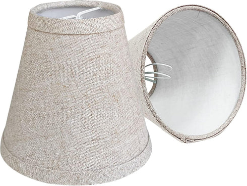 Double Mini Small Brown Barrel Lamp Shades Clip On Bulb, TOOTOO STAR