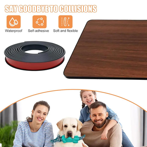 U Shape Edge Banding, Soft Self Adhesive Veneer Trim 16.4Ft for Countertop, Cabinets, Table, Furniture Protection
