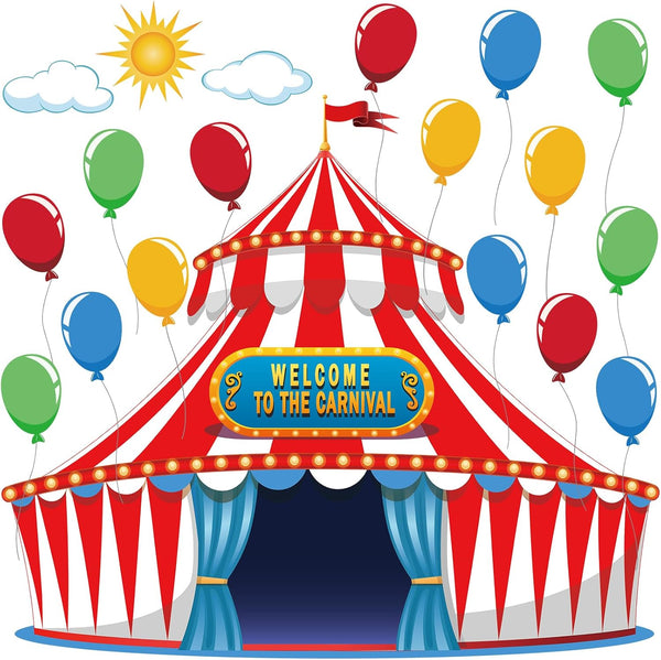 gisgfim Circus Decorations, Carnival Party Bulletin Board Cutouts, Large Carnival Tent Theme Classroom Decor