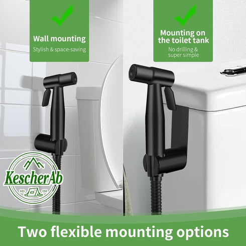 KescherAb Handheld Toilet Bidet Sprayer for Toilet, Adjustable Water Pressure Control with Complete Bidet Spray Hoses