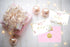 OIPKKUI 50 Pack Set Pink Baby Shower Thank You Cards Shower Pink Gold Foil Greeting Card with Envelopes And Stickers