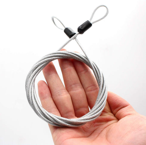 Car Cover Safety Steel Cable, 6.56 Ft Outdoor Clothesline, Vinyl Coated Flexible Steel Cable with Ring Ends