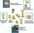YMAISS Brass Plated Chicago Screws 90 Sets, 1/4, 3/8, 1/2in, Gold Binding Screw Posts for Bookbinding and Leather