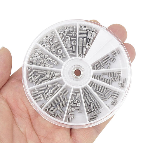 #2-56 #4-40 #6-32 UNC Stainless Steel Internal Hex Drive Cup Point Set Screws Assortment Kit