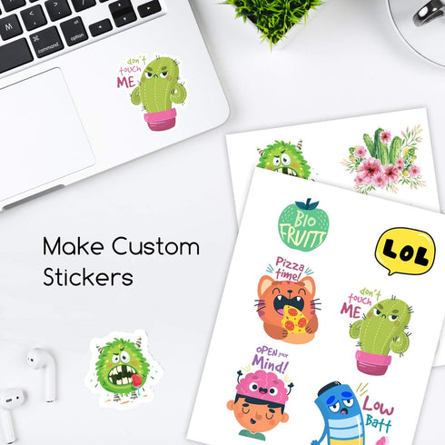 Vinyl Sticker Paper by A-SUB, 25 Sheets for Inkjet Printer, Glossy Waterproof 8.5x11 Inch for DIY Decals