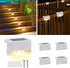 4 Pack Solar Deck Lights Outdoor Small Waterproof LED Step Lamp Outside