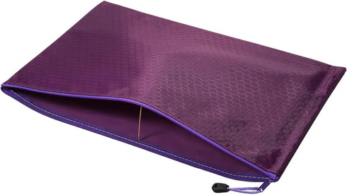 PATIKIL 2 Pack Waterproof Zipper File Bags - B4 Document Storage Folders for Office Travel, Purple