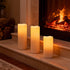 (4"x8" 4"x10" Set 2) Solar Candles Outdoor Waterproof, Outdoor Candles with Sensor Timer Waterproof Flameless Candles
