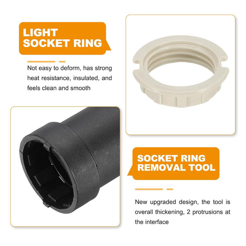 G9 8 95mm PATIKIL Light Socket Rings Kit, Lamp Shade Holder Adapter Plastic Ring Replacement with Removal Tool for Lamp