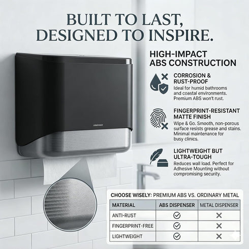 Commercial 10.8" 3.5" 8" interhasa! Paper Towel Dispenser Wall Mount - ADA Compliant Multifold Trifold & C-Fold Hand