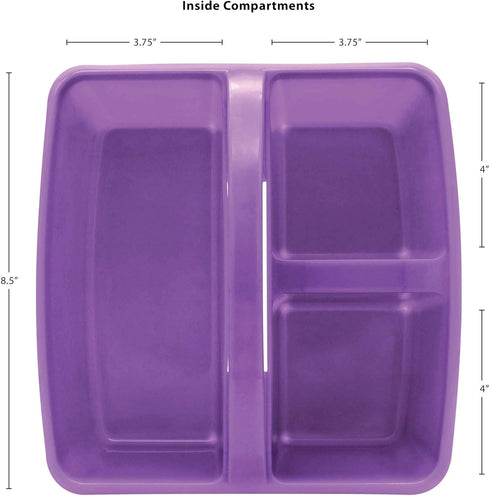 Teacher Created Resources Purple Portable Plastic Storage Caddy 6-Pack, 3 Compartment for Classrooms, Kids Room, Office