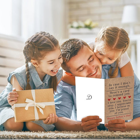 Londue Sweet Fathers Day Cards for Husband Boyfriend, Happy Father's Day Gifts from Wife Girlfriend, Gifts for Men