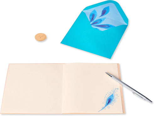 Papyrus Blank Card (Elegant Peacock)