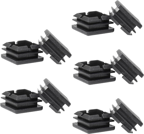 Murtenze 50Pack 1 Inch Square Tube End Caps, Black Plastic Square Plugs Tubing