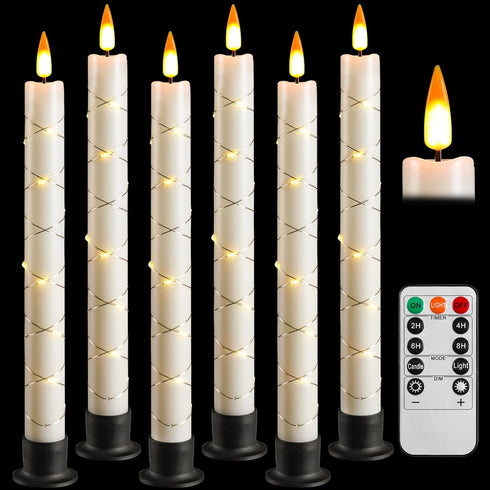 Da by 6 Flameless Window Candles with Remote Control & Timer, Surround