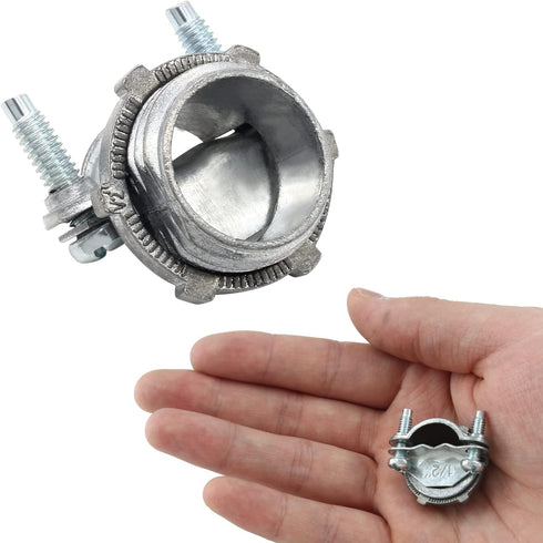 8 Pcs Zinc Clamp Type Cable Connectors, 1/2 Inch Fittings for Metallic Conduit Protecting Cables