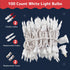 100-Count 20 PREXTEX Ultra Bright Christmas Lights - ft Clear StringLights on White Wire - Incandescent Xmas TreeLights