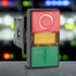 Double Head Push Button with Signal Lamp – On/Off Start/Stop Switch for Home and Industrial Equipment (1 Unit)