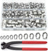139Pcs 11 Sizes Single Ear Hose Clamps with Pliers, 304 Stainless Steel Crimp Assortment Kit