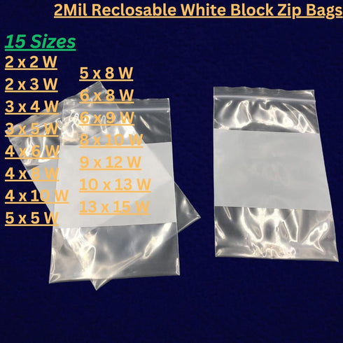 Reclosable Zip Poly Bags, 9x12W, 100 Bags, 2 Mil Clear Plastic with Resealable Lock Seal for Travel, Storage, Shipping