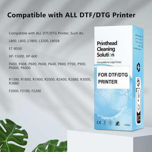 Printhead Cleaning Kit for All DTF/DTG Printer 100mL, DTF Cleaning Solution for Direct Transfer Film Printers ET-8550 XP-15000 L800, DTG Printhead Cleaning Solution for Direct to Garment Printer L1390 by Fosgoit