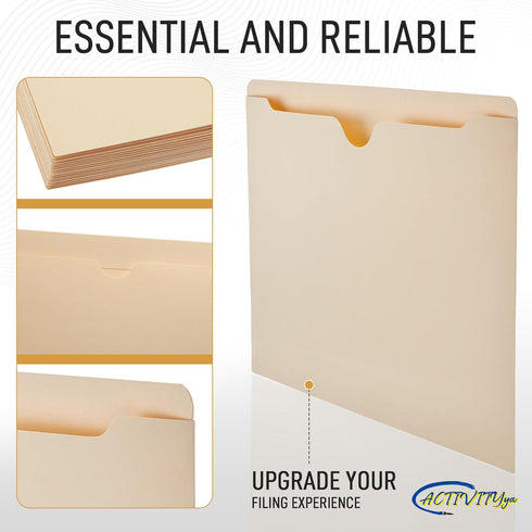 Manila File Jackets - Flat-No Expansion - Letter Size - 10 Pack