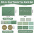 Supervitae 100 Pack 3.5 5 Inch Green Thank You Cards Bulk with Envelopes and Stickers x Thank You Cards for Baby Shower