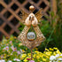 40.5 inches Starryfill Angel Stake Solar Lights with Crackle Glass Globe Waterproof Warm White LED, Height Metal Bronze