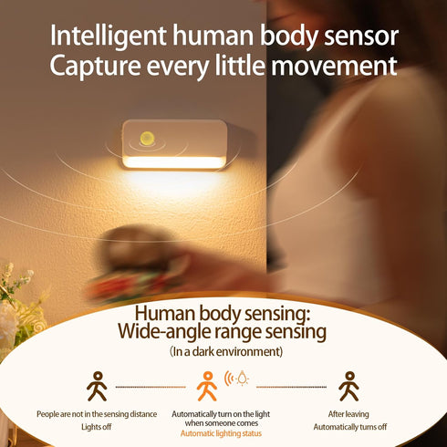 6 Pack Motion Sensor Night Light, Rechargeable Stair Lights Indoor, Warm White Motion Sensor Light Indoor, Battery