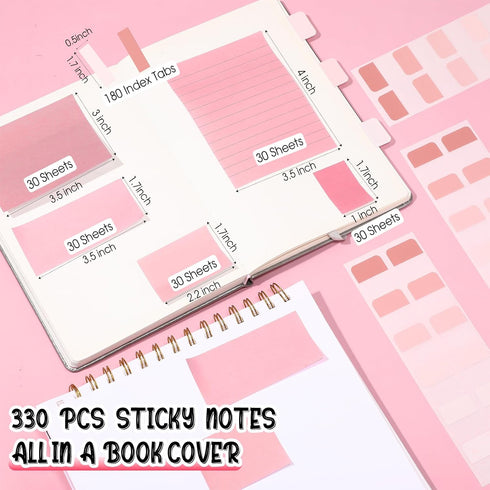 Janlaugh 38 Pcs Aesthetic College School Supplies, Pen Case, Sticky Notes, Gel Pens, Highlighters, Pink Color
