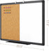 maxtek Combination White Board & Bulletin Cork Board, 24 x 18 Magnetic Dry Erase Board with Black Aluminum Frame
