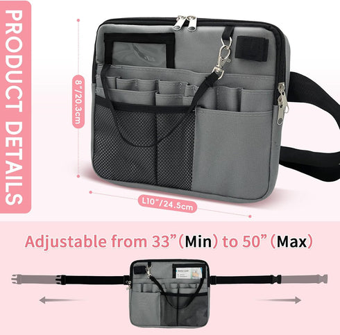 MELINON Pack Nurse Fanny with Medical Gear Pockets - Durable Nurse Waist Pouch with Tape Holder, Adjustable Strap